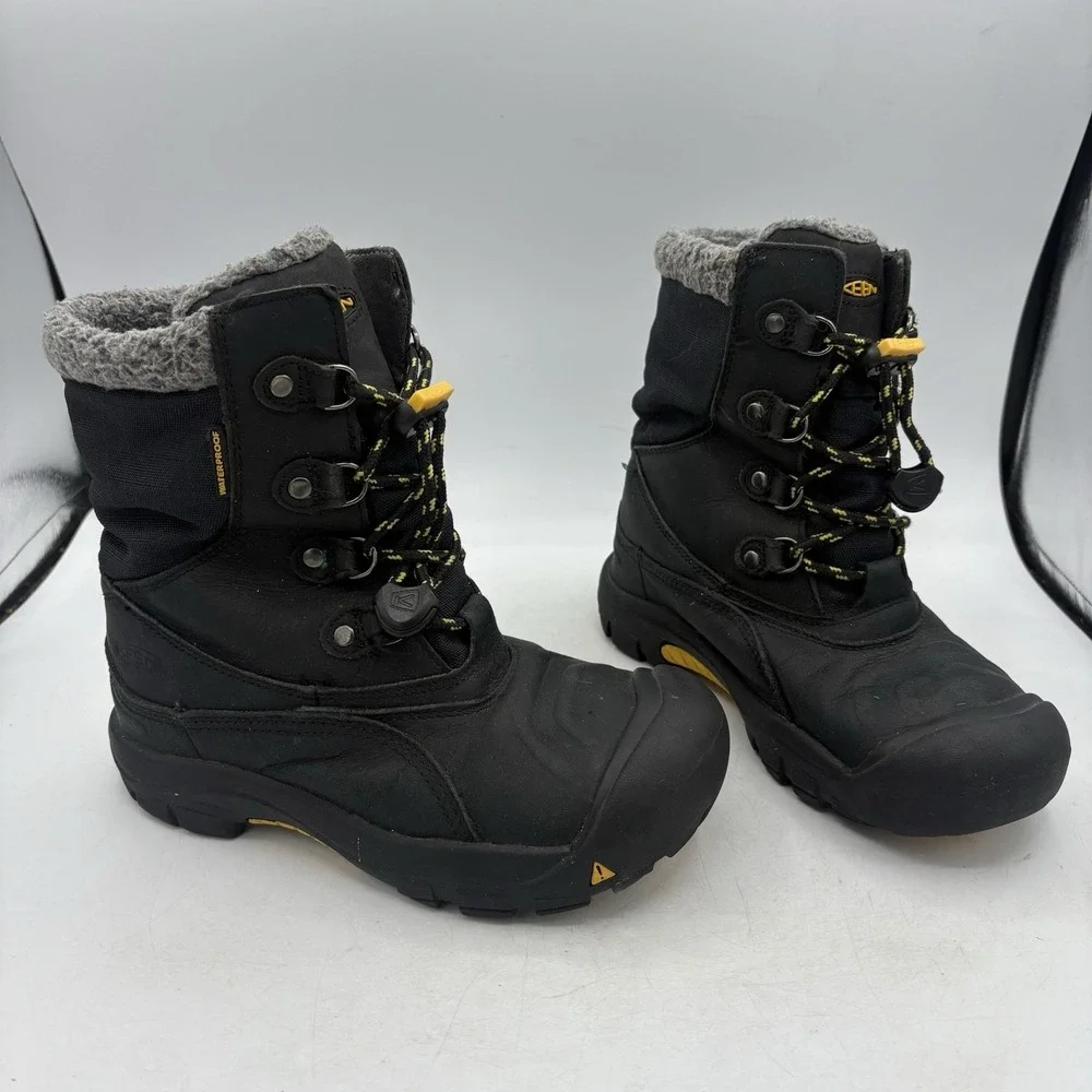Keen Boots Boys Size 3 Warm Basin Black Winter Snow 200 Gram Lined